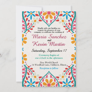 Floral Fiesta Spanish Wedding invitation