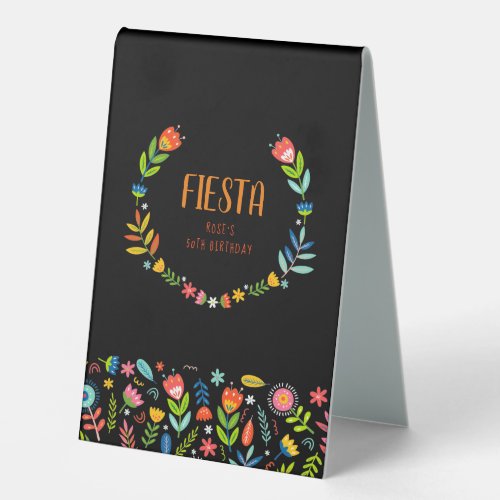 Floral Fiesta Table Tent Sign