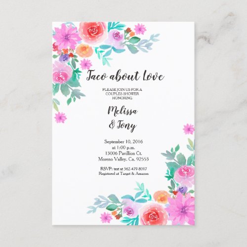 Floral Fiesta Taco bout Love Couples Shower Invitation