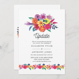 Floral Fiesta Wedding Update Invitation