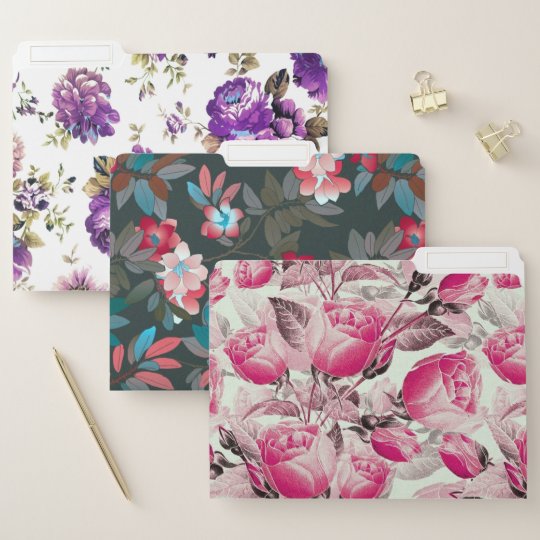 Floral File Folder Set