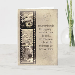 Floral Filmstrip for Friend Birthday Card
