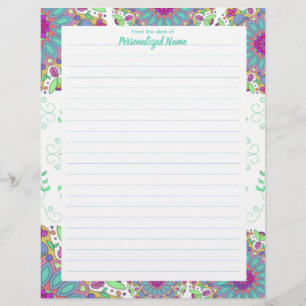 Floral Finesse Lined Letterhead