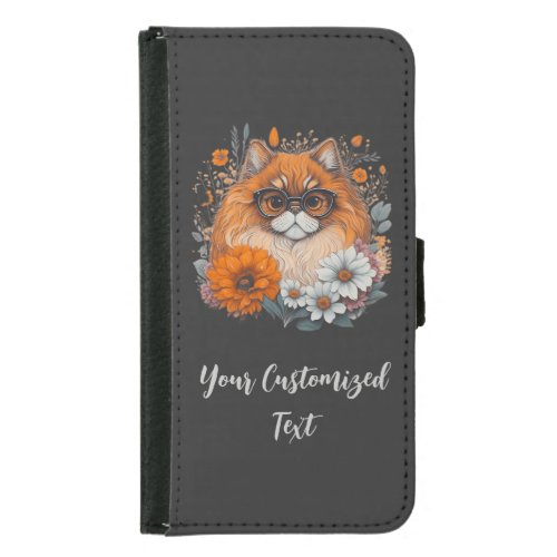 Floral Finesse Persian Cat in a Garden of Blooms Samsung Galaxy S5 Wallet Case