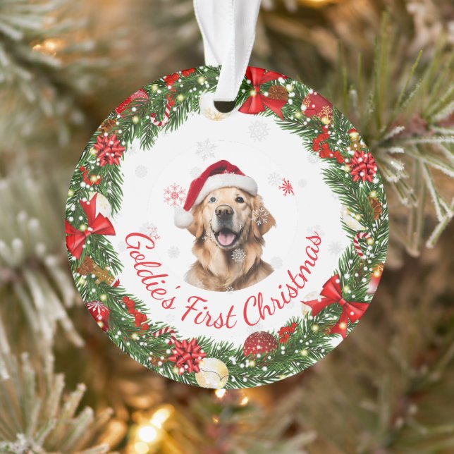 Floral First Christmas Classic keepsake for Pets Ornament (Tree)