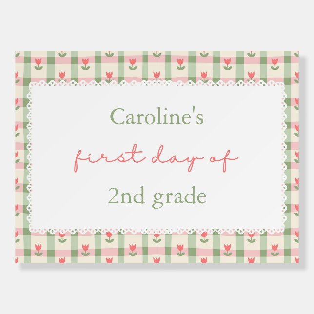 floral first day of school sign (Front)