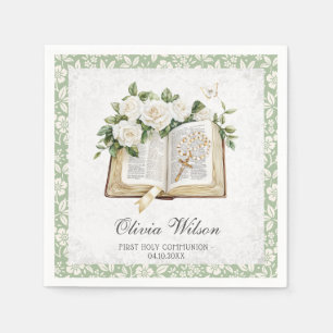 Floral First Holy Communion Paper Napkin