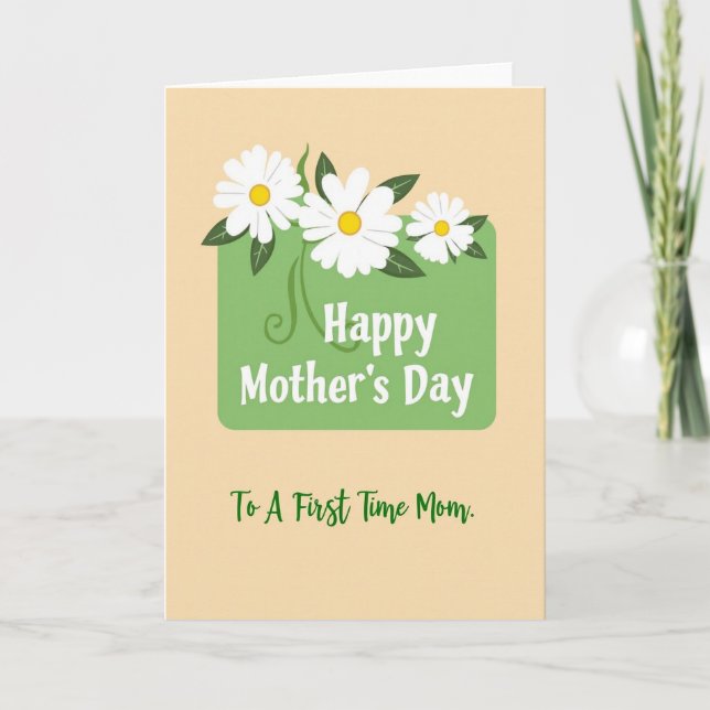 Floral First Mom Mothers Day Card (Front)