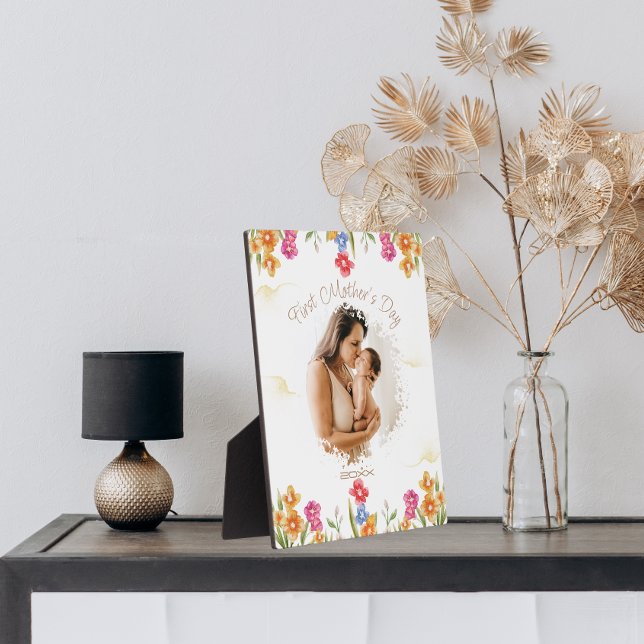 Floral First Mother day Photo Plaque (Creator Uploaded)