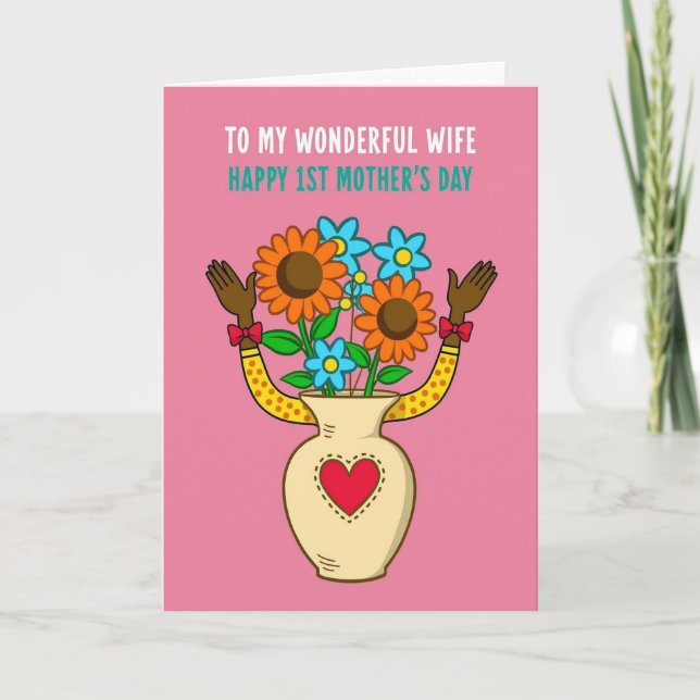 Floral First Mother Wife Card (Front)