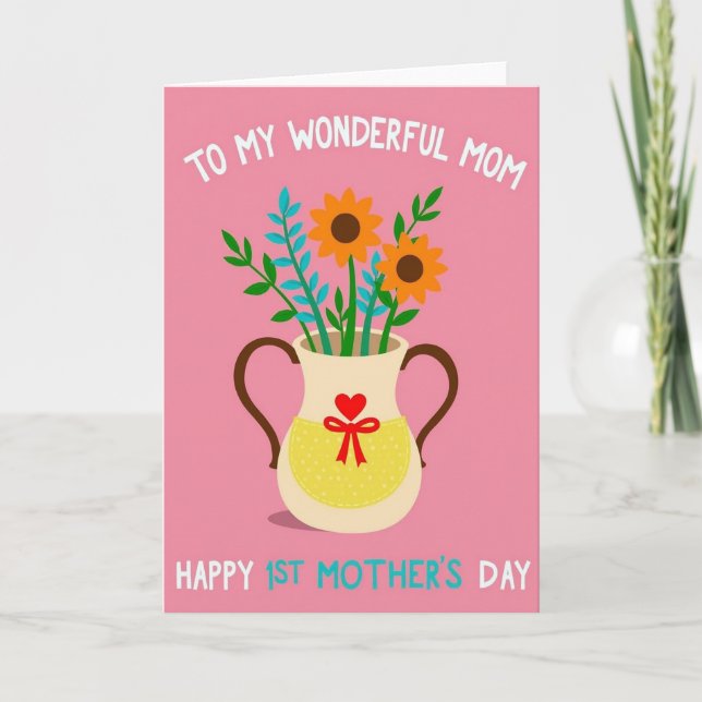 Floral First Mothers Day Message Card (Front)