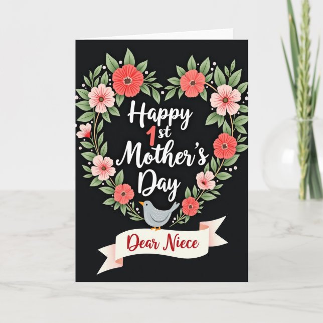 Floral First Mothers Day Niece Card (Front)
