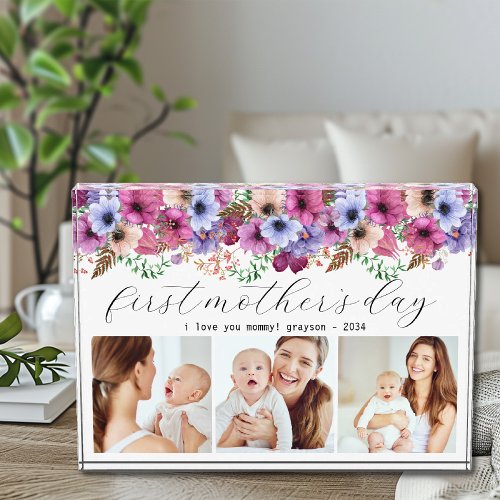 Floral First Mothers Day Three  Photo Block