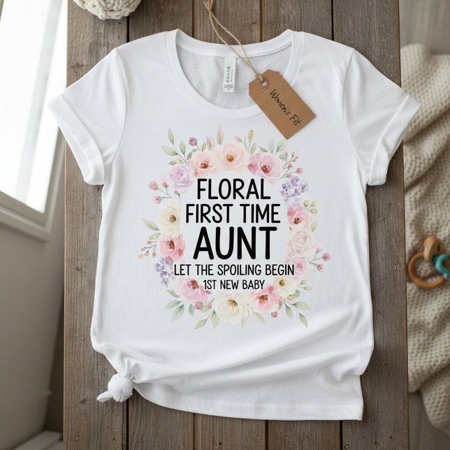 Floral First Time Aunt, 1St New Baby Women Tri-Blend Shirt (Creator Uploaded)