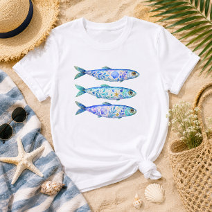 Floral Fish Sea Life Art T-Shirt