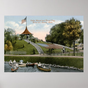 Floral Flag, Belle Isle Park, Detroit 1915 Vintage Poster