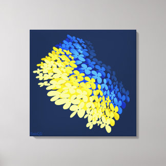 Floral flag of Ukraine Canvas Print