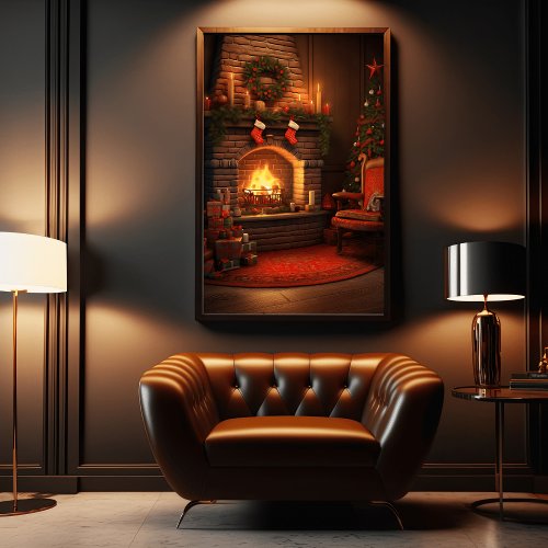  Floral Flames Cozy Chimney Glow poster