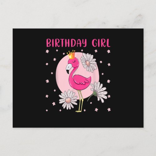 Floral Flamingo Birthday Girl _ Flamingo Lover Bir Postcard