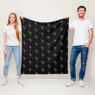 Floral Flamingo Cute Animal Aesthetic Lover Gift Fleece Blanket