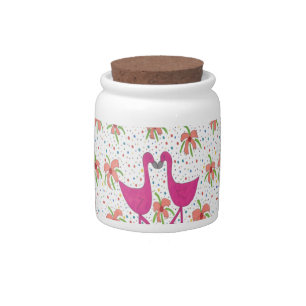 Floral Flamingo Fiesta Candy Jar