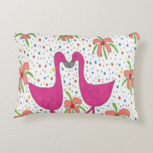 Floral Flamingo Fiesta Decorative Pillow