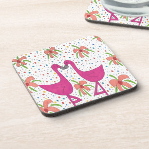Floral Flamingo Fiesta Drink Coaster