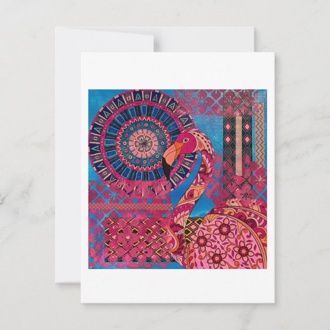 Floral Flamingo Note Card (Front)
