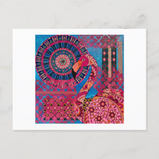Floral Flamingo Postcard