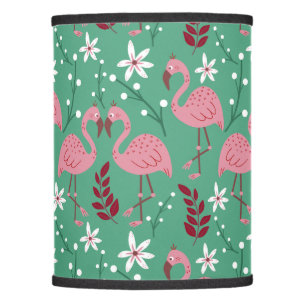 Floral flamingo seamless pattern pink green lamp shade