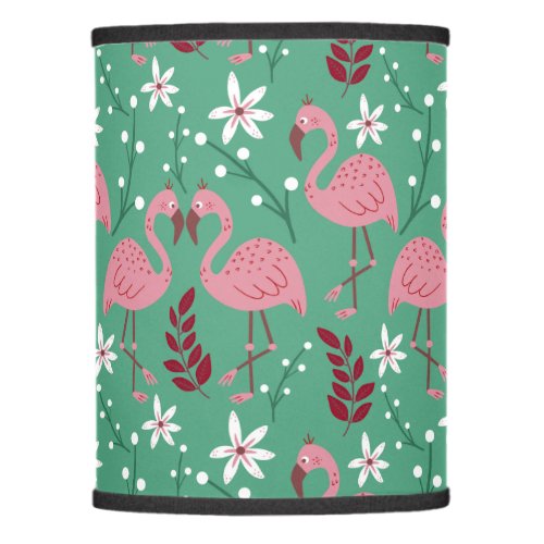 Floral flamingo seamless pattern pink green lamp shade