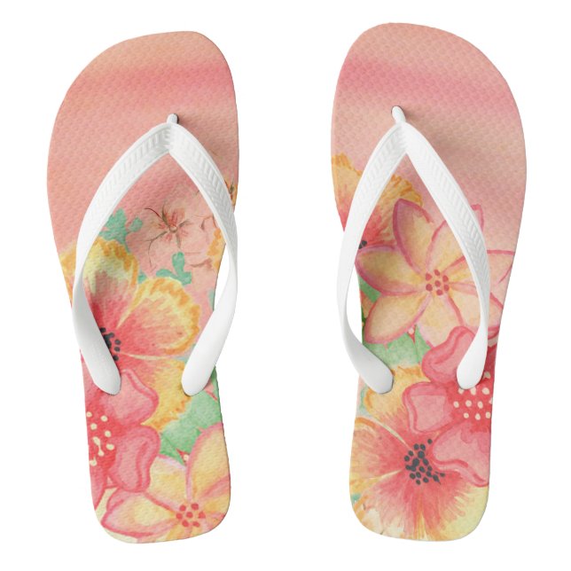 Floral Flip Flops (Footbed)