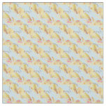 Floral Flipflops Yellow and Light Blue Colors Fabric