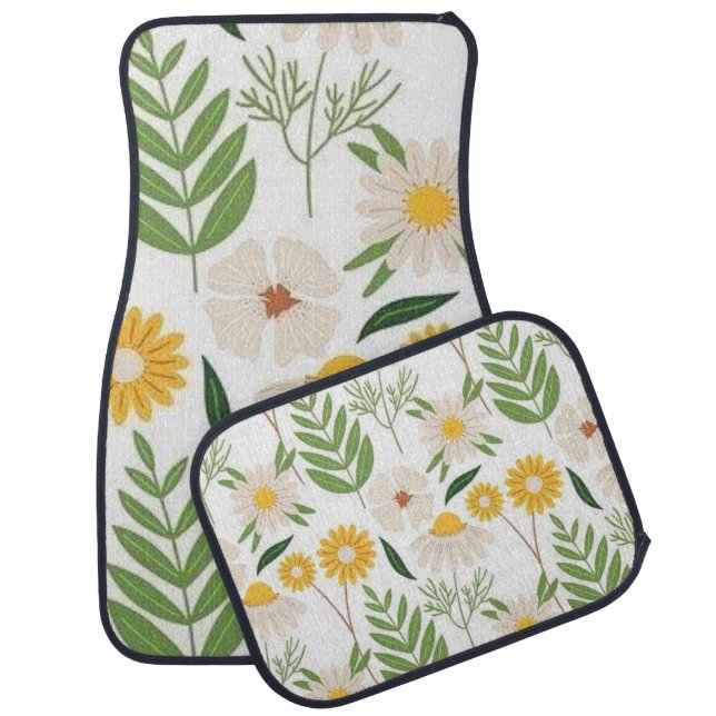Floral Floor Car Mats (Set)