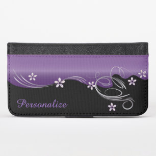 Floral Florid Amethyst Design iPhone XS Wallet Case