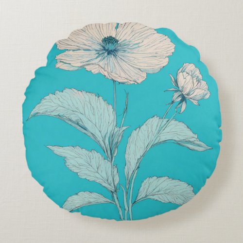 Floral Flourish Elevate Your Dcor with our Bloss Round Pillow