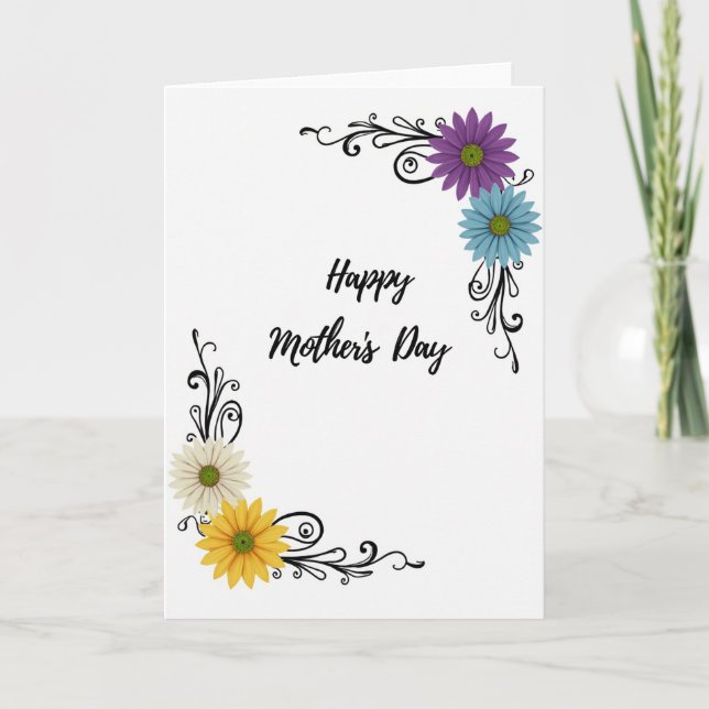 Floral Flourish Greeting Card (Front)