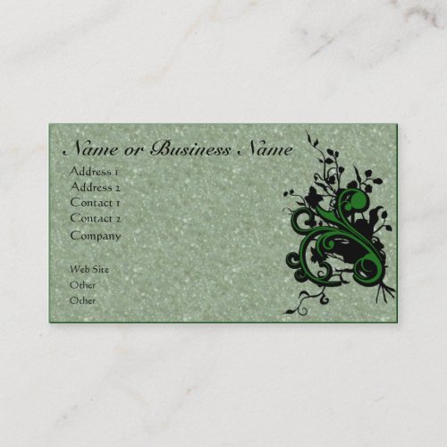 Floral Flourish &amp; Parchment Business Profile Card Business Cards
