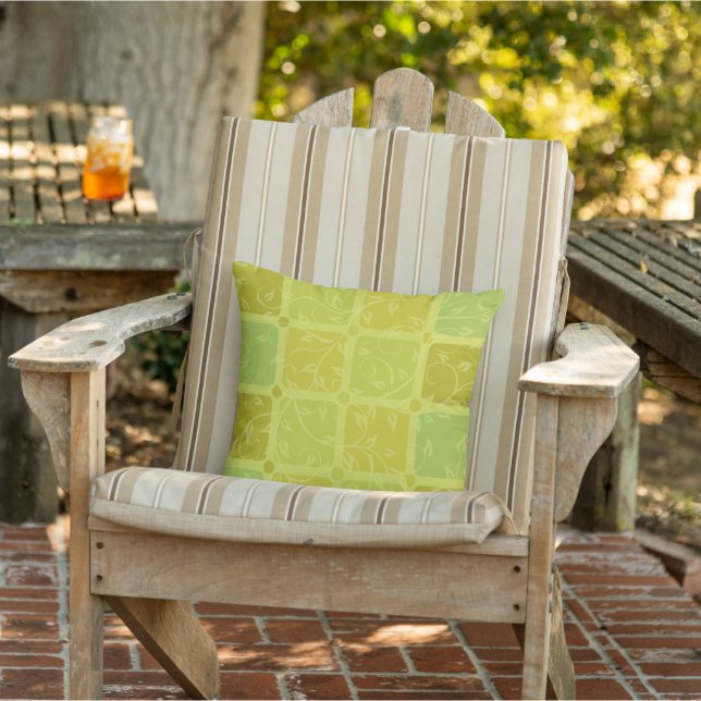 Floral Flover Green Pattern  Outdoor Pillow (Chair)