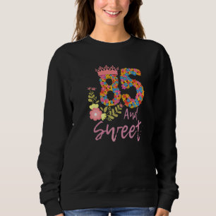 Floral Flower 85th Birthday Party Grandma Mothers  Sweatshirt