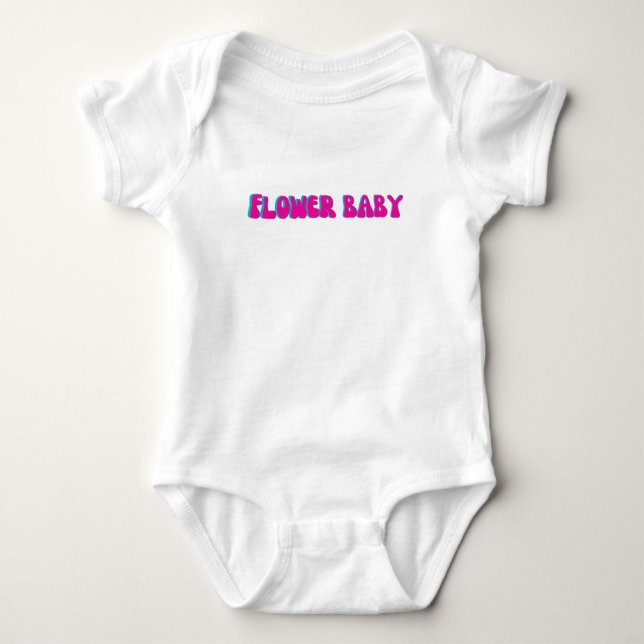 floral FLOWER baby modern gift for her Bodysuit (Front)