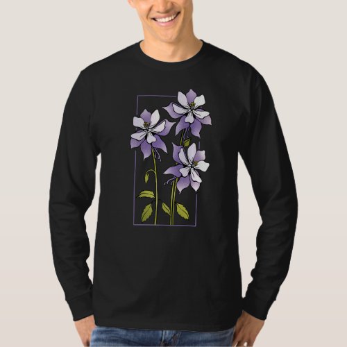 Floral Flower Colorado Columbine T_Shirt