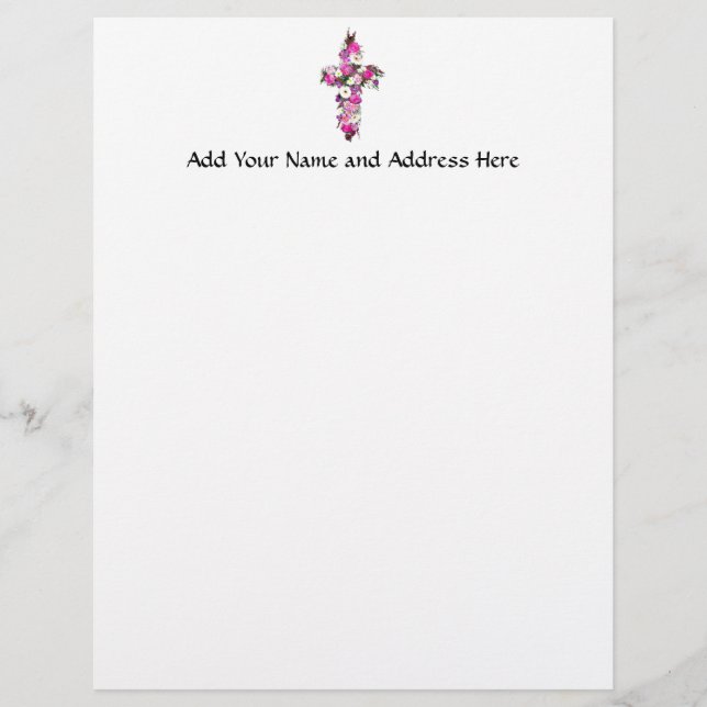 Floral/Flower Cross Letterhead (Front)