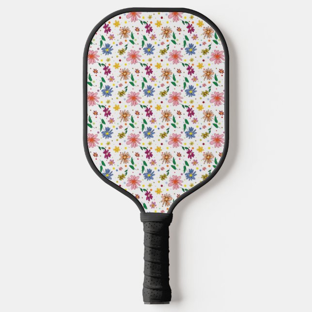 Floral Flower Design Pattern  Pickleball Paddle (Front)