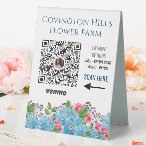 Floral Flower Farm Venmo Pay Here Sign 
