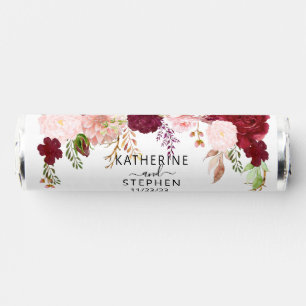 Floral Flower Favor Wedding Blush Burgundy