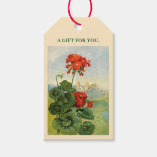Floral flower geranium gift tags