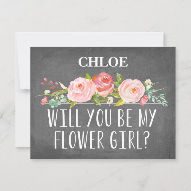 Floral Flower Girl Card (Front)