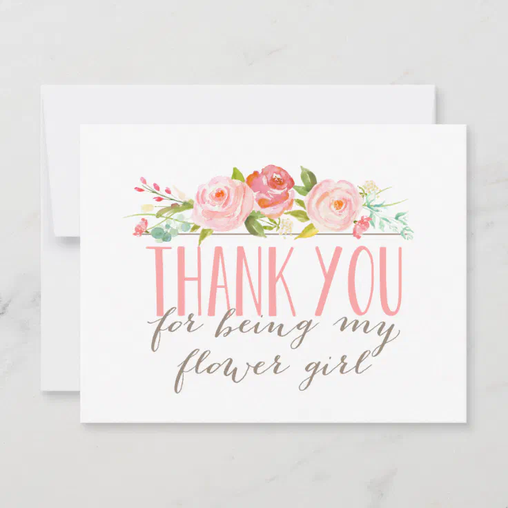 Floral Flower Girl Thank You | Zazzle