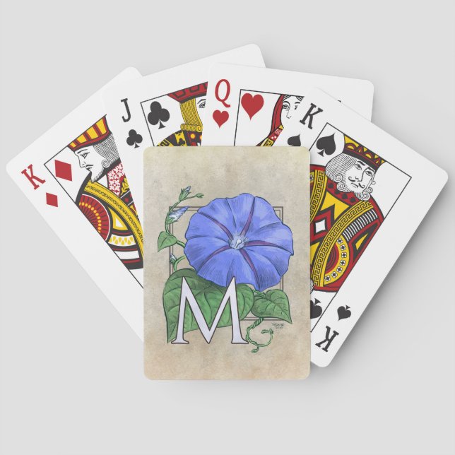 floral,flower,monogram,alphabet,classic,traditiona poker cards (Back)